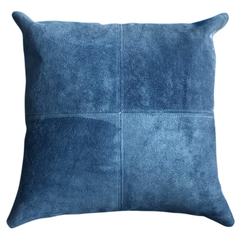 Natural Suede Pillow 20" X 20" Royal Blue